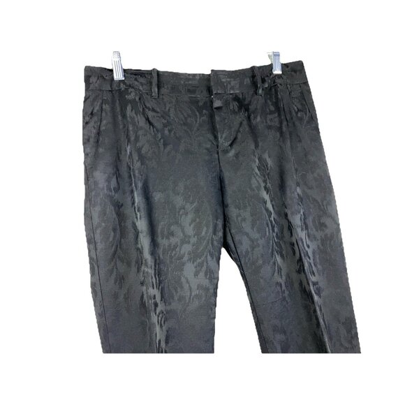 44 Women’s Gucci black floral brocade low waist slim leg skinny pants black - Picture 2 of 5